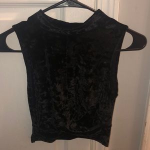 Black Velvet Crop Top
